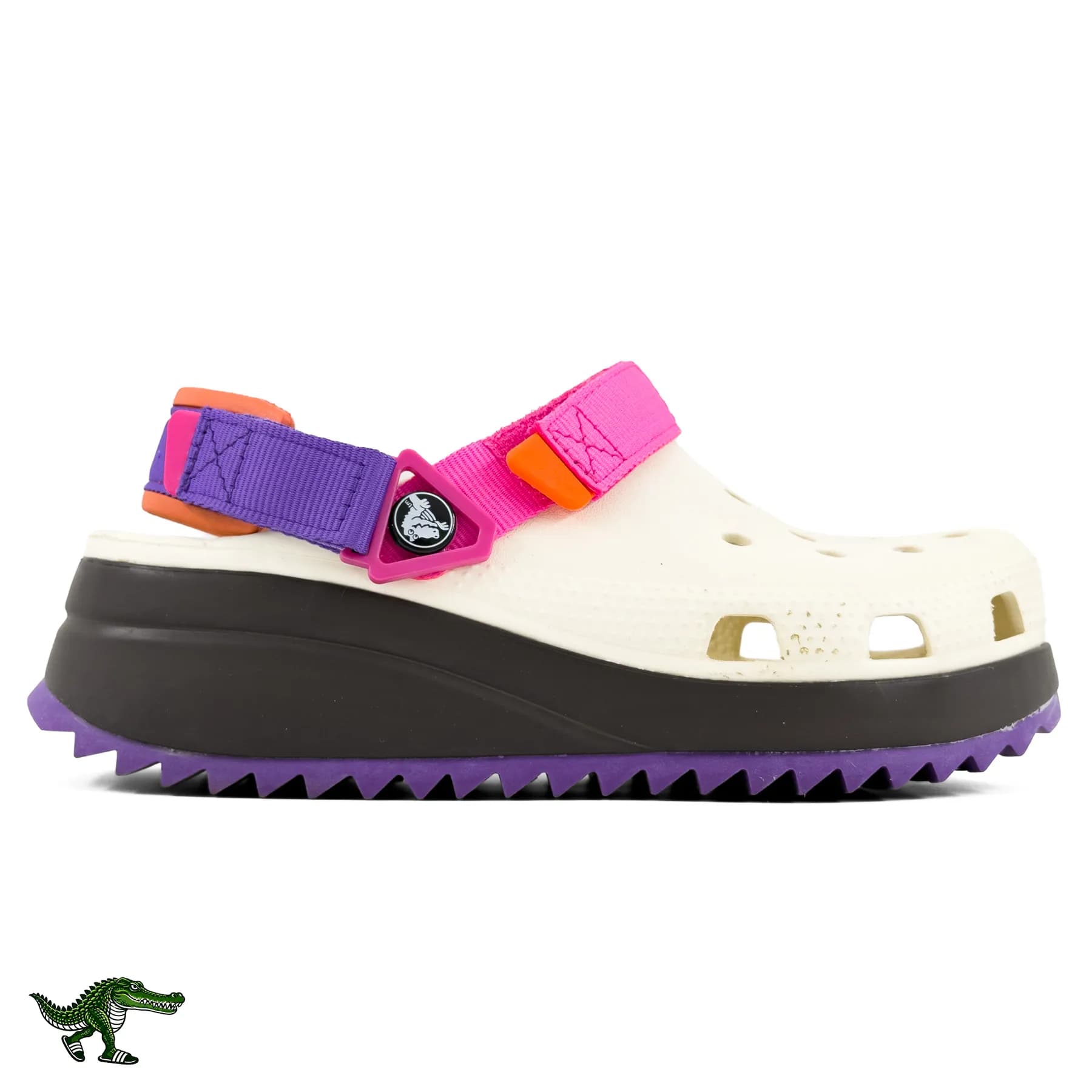 کراکس هایکر سولارایزد سفید مشکی بند سرخابی زنانه | Crocs Classic Hiker — تصویر ۶