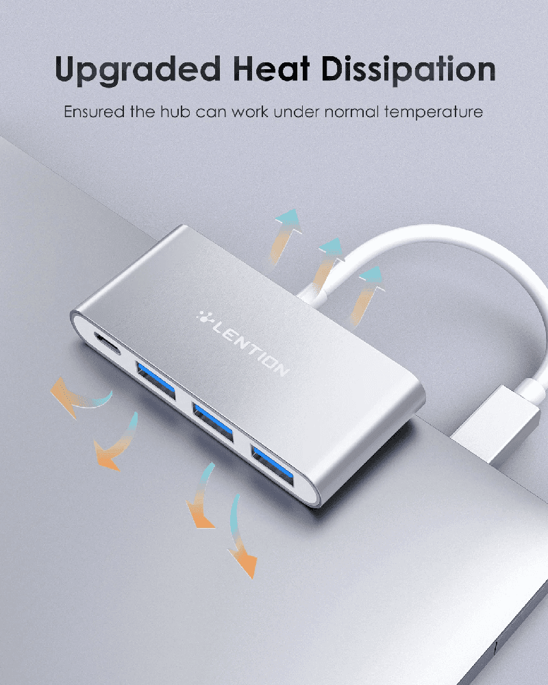 هاب 4 پورت USB-C لنشن LENTION CB-C13se — تصویر ۴