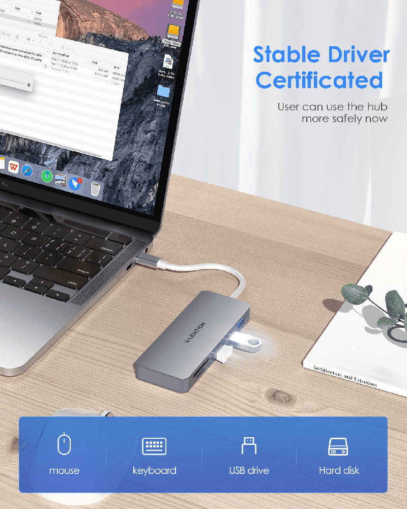 هاب 5 پورت USB-C لنشن LENTION CB-C15 — تصویر ۴