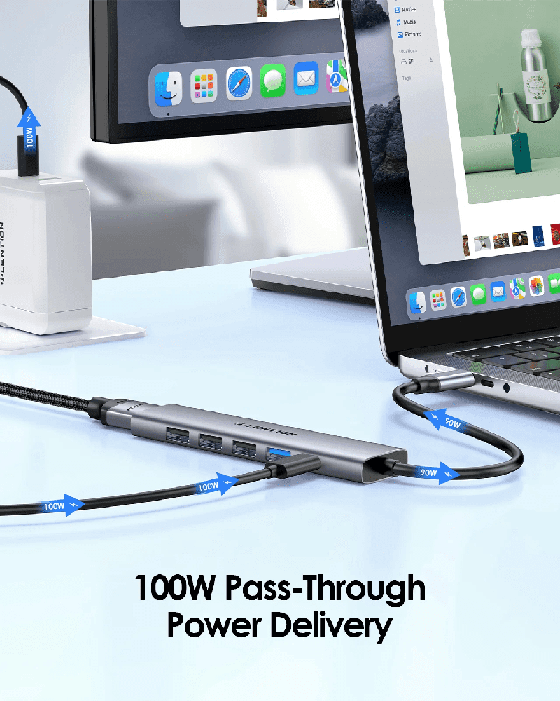 هاب 6 پورت USB-C لنشن LENTION CB-CH17 — تصویر ۴