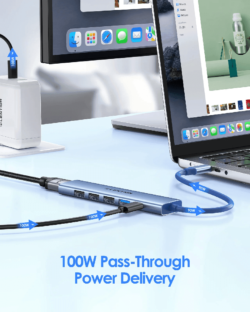 هاب 6 پورت USB-C لنشن LENTION CB-CH17 — تصویر ۳