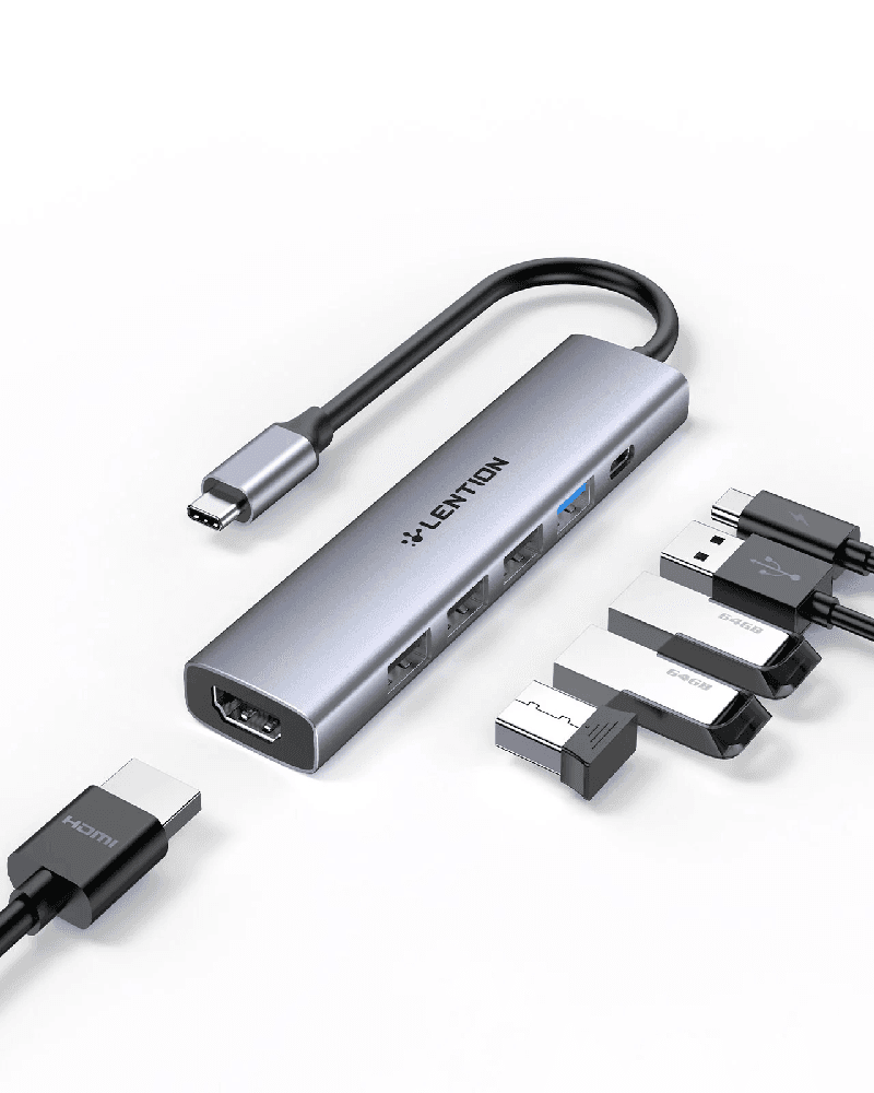 هاب 6 پورت USB-C لنشن LENTION CB-CH17 — تصویر ۶
