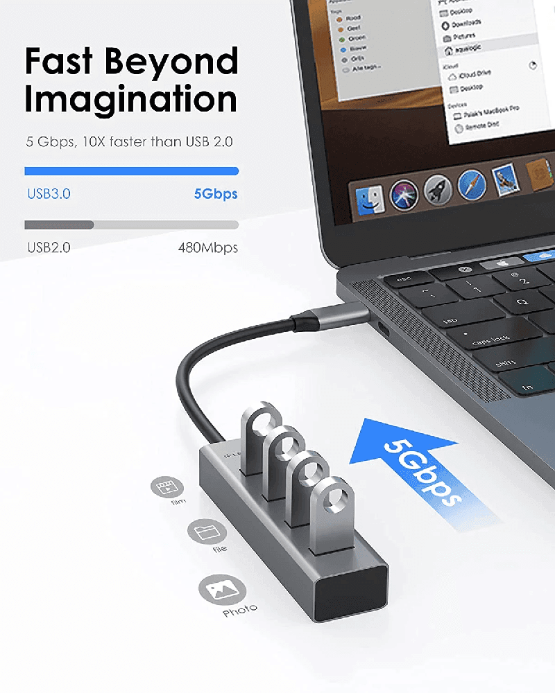 هاب 4 پورت USB-C لنشن LENTION CB-C22s — تصویر ۳