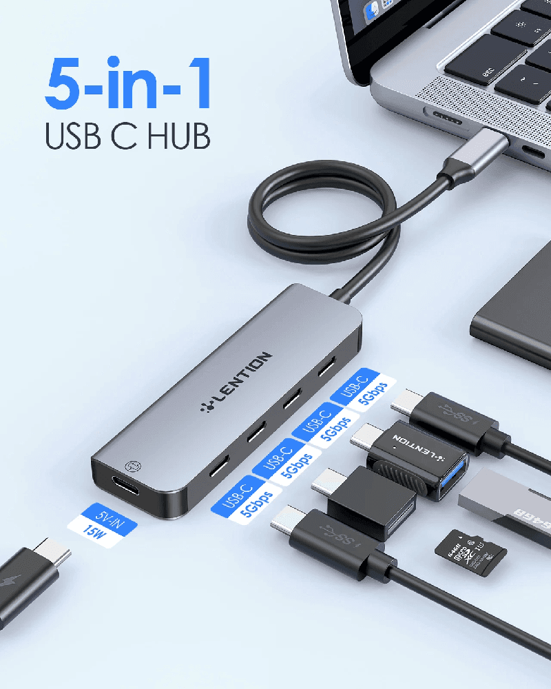 هاب 5 پورت USB-C لنشن LENTION CE31 — تصویر ۲