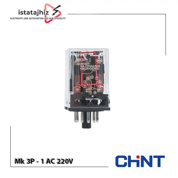 رله شیشه ای 11 پایه CHINT مدل JMK 3P-I AC 220V