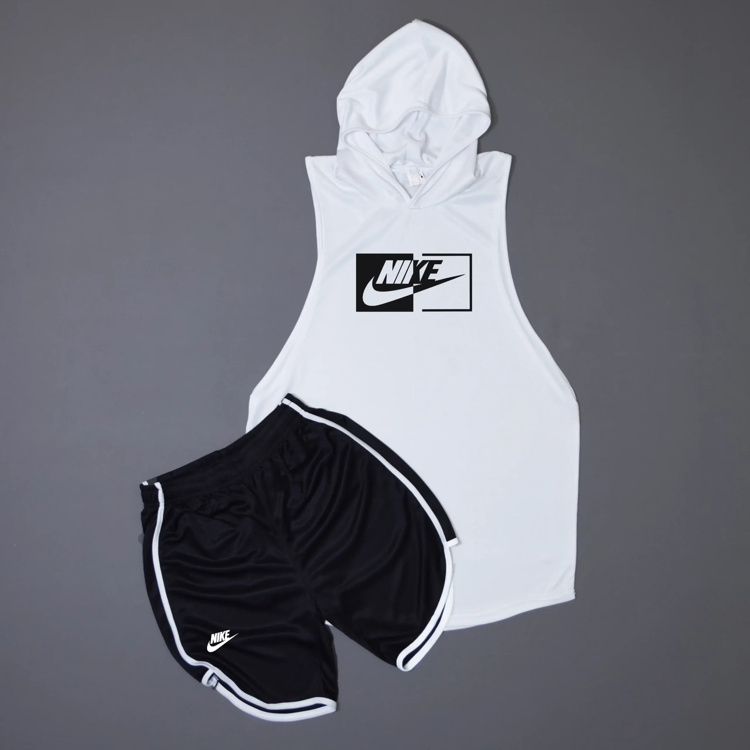 ست هودی(رکابی کلاه دار) و شلوارک ورزشی | بدنسازی NIKE-KAD — تصویر ۳