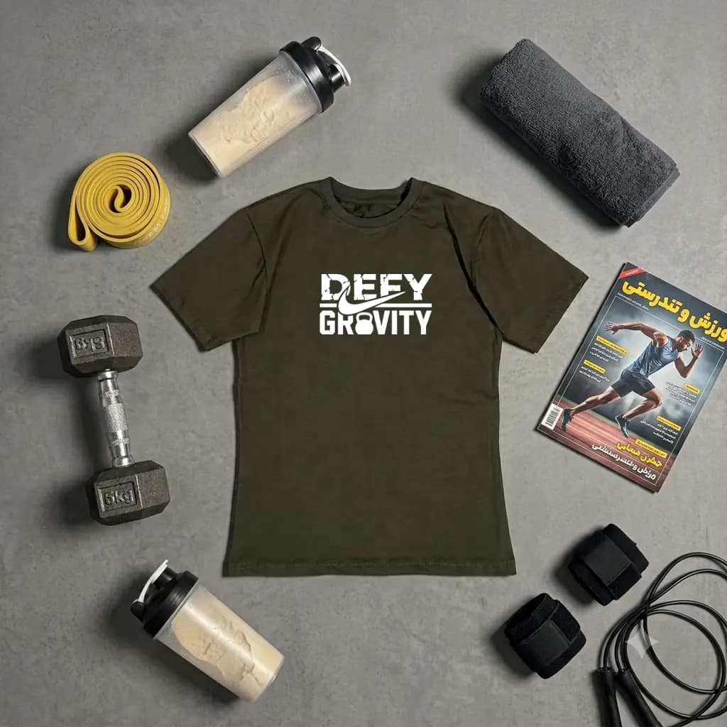 تیشرت (پولوشرت) ورزشی | بدنسازی مردانه مدل DEFY GRAVITY — تصویر ۲