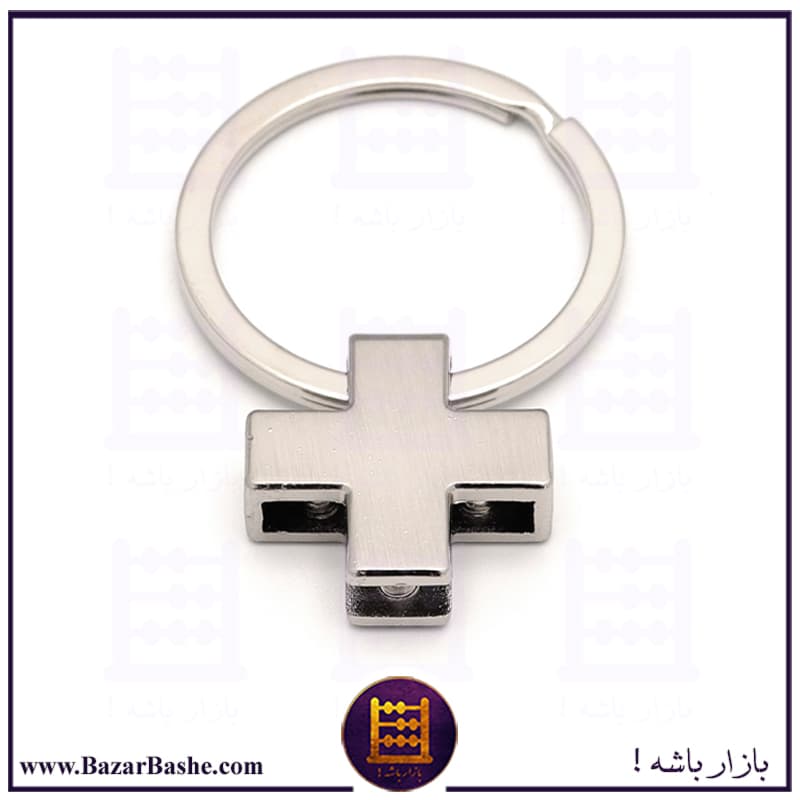 یراق جاکلیدی و جاسوییچی چرم خور طرح صلیب — تصویر ۳