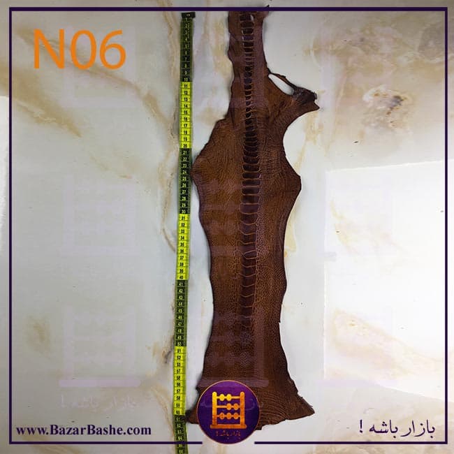 چرم طبیعی ساق پای شترمرغ سورت یک صادراتی رنگ قهوه ای — تصویر ۷