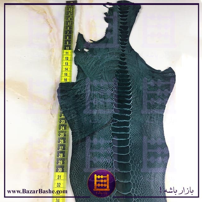چرم طبیعی ساق پای شترمرغ سورت یک صادراتی رنگ سبز دریایی تیره