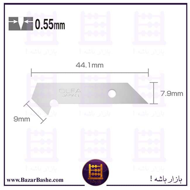 تیغ استیل پلکسی بر کوچک الفا OLFA ژاپنی کد PB-450 بسته ۵ عددی