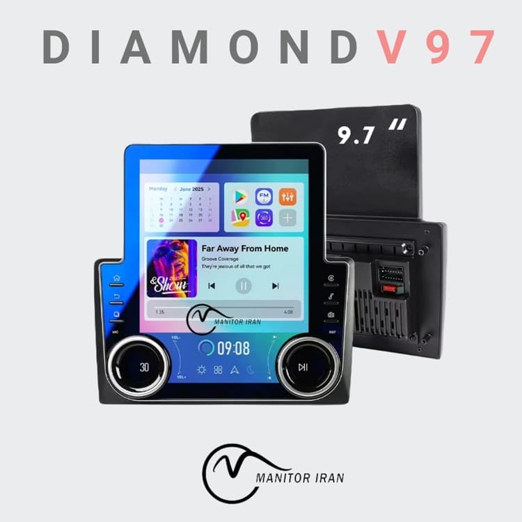 مانیتور گریت وال هاوال H9 برند دایموند تسلایی 4+64 اپل کارپلی مدل V97 همراه با قاب — تصویر ۲