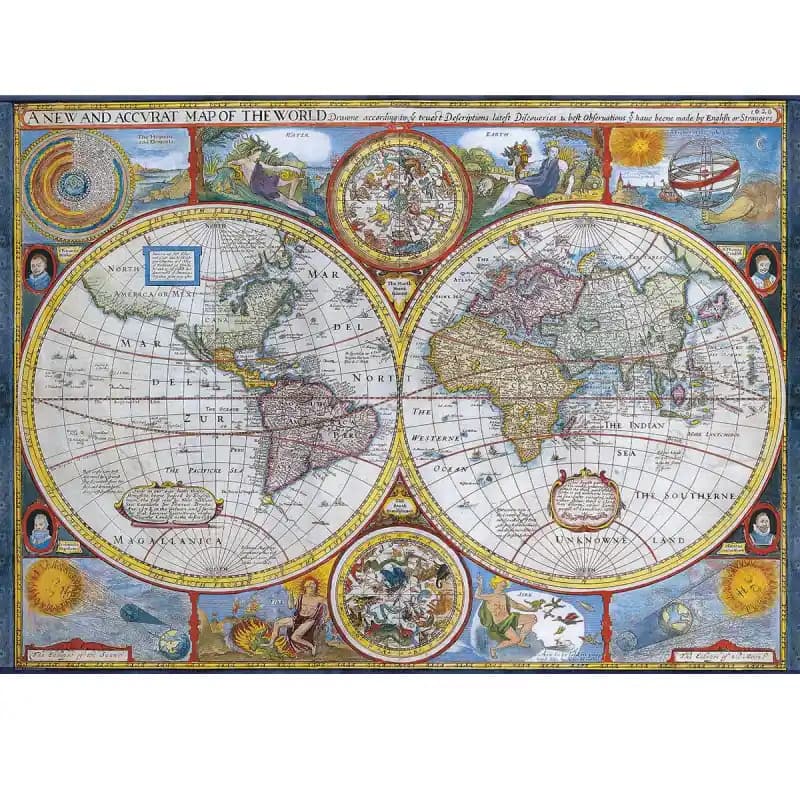 پازل 1000 تكه یوروگرافیک طرح Antique World Map كد 2006 — تصویر ۲