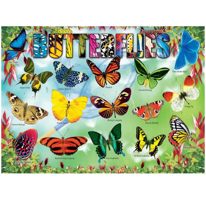 پازل 100 تكه یوروگرافیک طرح Garden Butterflies كد 6100-5485 — تصویر ۲