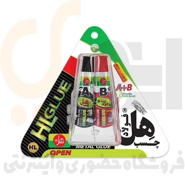 چسب دو 2 قلو فولاد حجم 14 میلی لیتر هل | HL GLUE