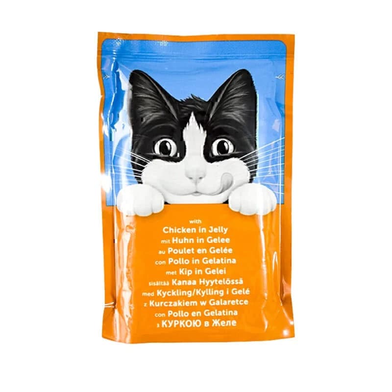پوچ گربه فلیکس با طعم گوشت مرغ در ژله
