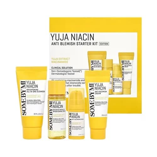 کیت ضد لک و روشن کننده یوجا نیاسین سام بای می SOME BY MI Yuja Niacin Anti Blemish Starter Kit مناسب انواع پوست تونر یوجا 30 میل.کرم ژل یوجا 30 میل.سرم یوجا 10 میل.ماسک خواب یوجا 20 میل