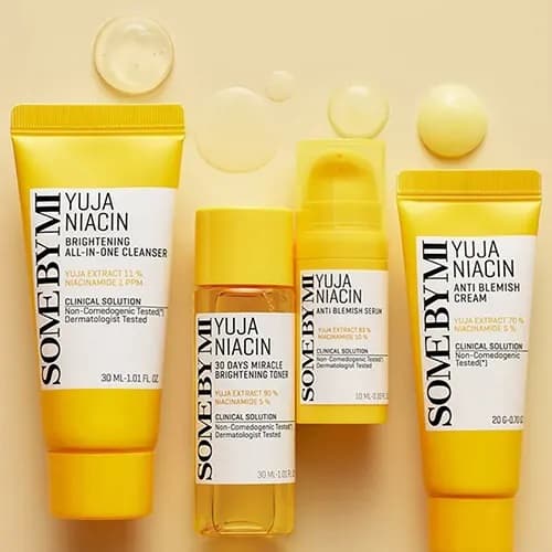 کیت ضد لک و روشن کننده یوجا نیاسین سام بای می SOME BY MI Yuja Niacin Anti Blemish Starter Kit مناسب انواع پوست تونر یوجا 30 میل.کرم ژل یوجا 30 میل.سرم یوجا 10 میل.ماسک خواب یوجا 20 میل — تصویر ۳