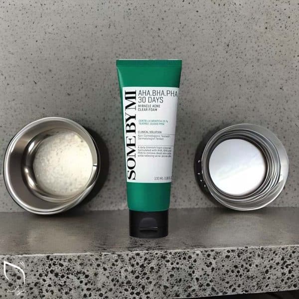 فوم پاک کننده ضدجوش سام بای می Some By Mi anti acne cleansing foam مناسب پوست چرب ومستعد اکنه با حجم 100 میلی لیتر — تصویر ۲