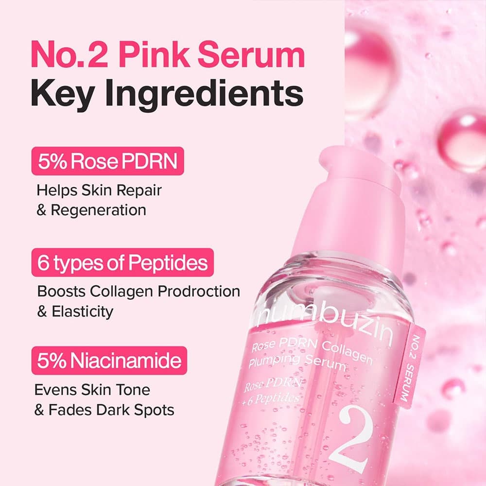سرم حجم دهنده و جوانساز نامبوزین شماره 2 حاوی PDRN رز کلاژن پلامپینگ Numbuzin No.2 Rose PDRN Collagen Plumpingمناسب انواع پوست حجم 30 میلی لیتر — تصویر ۵