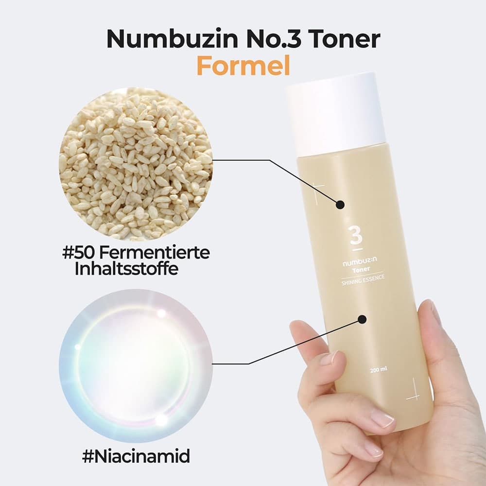 تونر اسنس روشن کننده نامبوزین شماره 3 NUMBUZIN No.3 Super Glowing Essence Toner مناسب انواع پوست باحجم 200 میلی لیتر — تصویر ۵