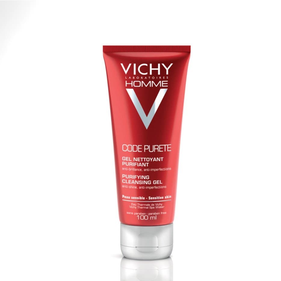 ژل شوینده صورت ویشی VICHY Homme Code Purete مناسب برای پوست حساس حجم 100 میلی لیتر