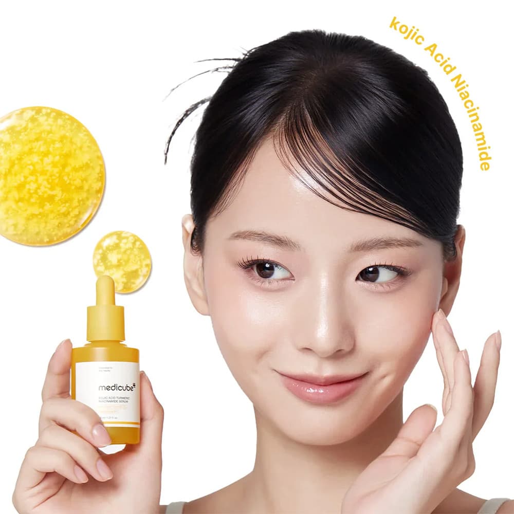 سرم ضدلک و روشن کننده کوجیک اسید و نیاسینامید مدیکیوبmedicube Kojic Acid Turmeric Capsule Serum مناسب برای انواع پوست حجم 30 میلی لیتر — تصویر ۲