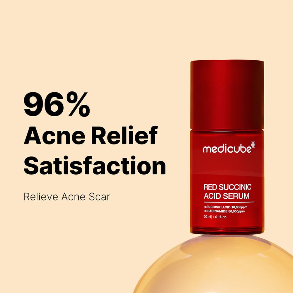 سرم ضد جوش سوکسینیک اسید مدیکیوب Medicube Red Succinic Acid Serum مناسب پوست چرب، مختلط و مستعد آکنه حجم40 میلی لیتر — تصویر ۶