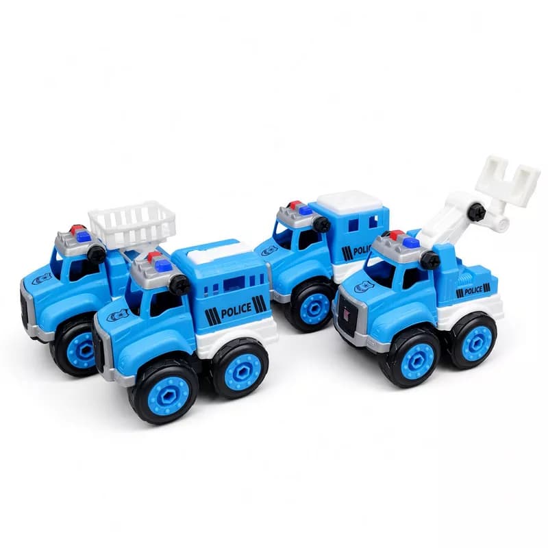 ست ۴ عددی ماشین پلیس مونتاژی / ST Toys