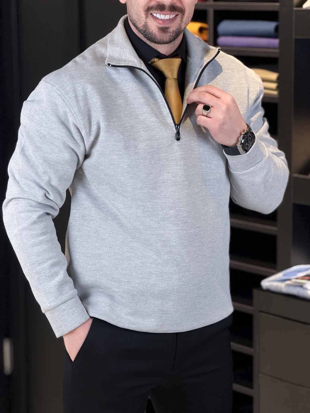 پلیور 320401 POLO طوسی ملانژ
