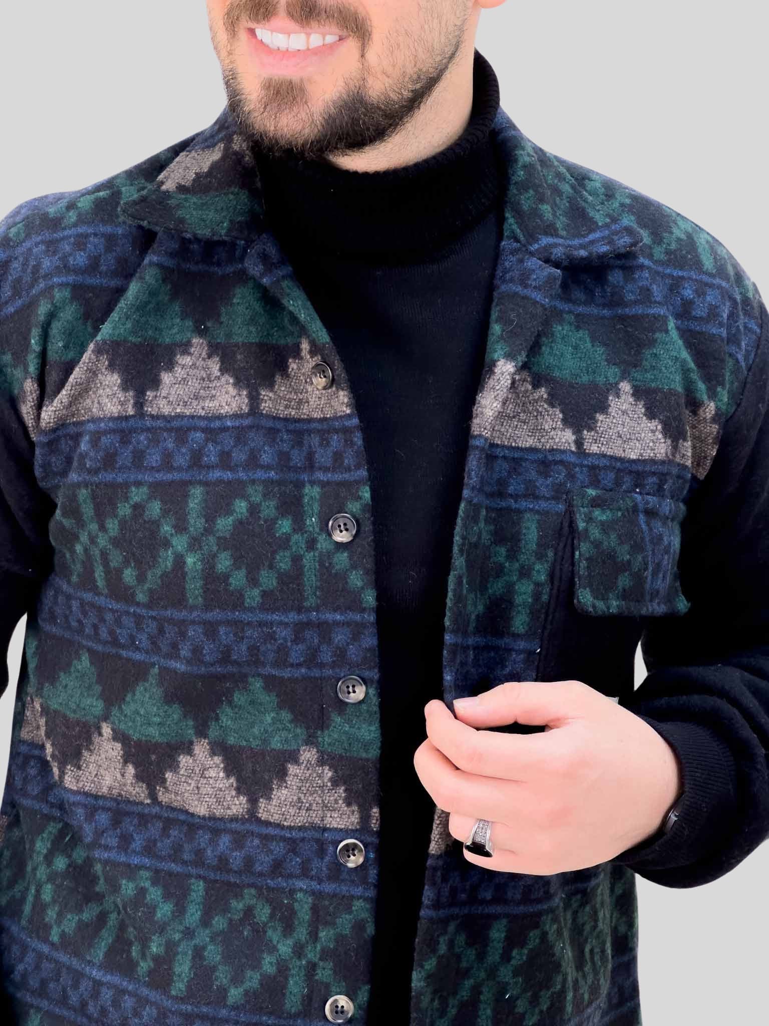 پیراهن پشمی 031213 آبی — تصویر ۳