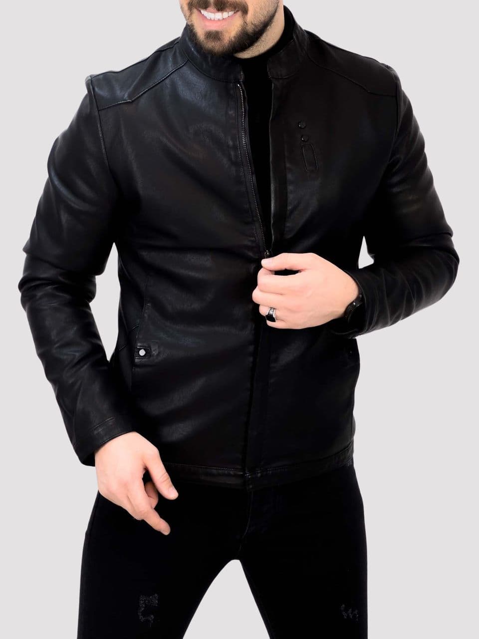 کت چرم 2329 F مشکی — تصویر ۴