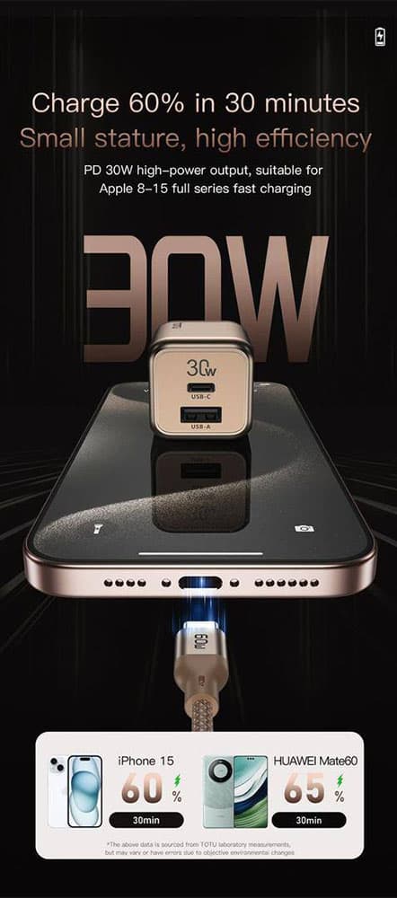 شارژر 30 وات Type-C به TOTU Lightning مدل HC-9-EU — تصویر ۳