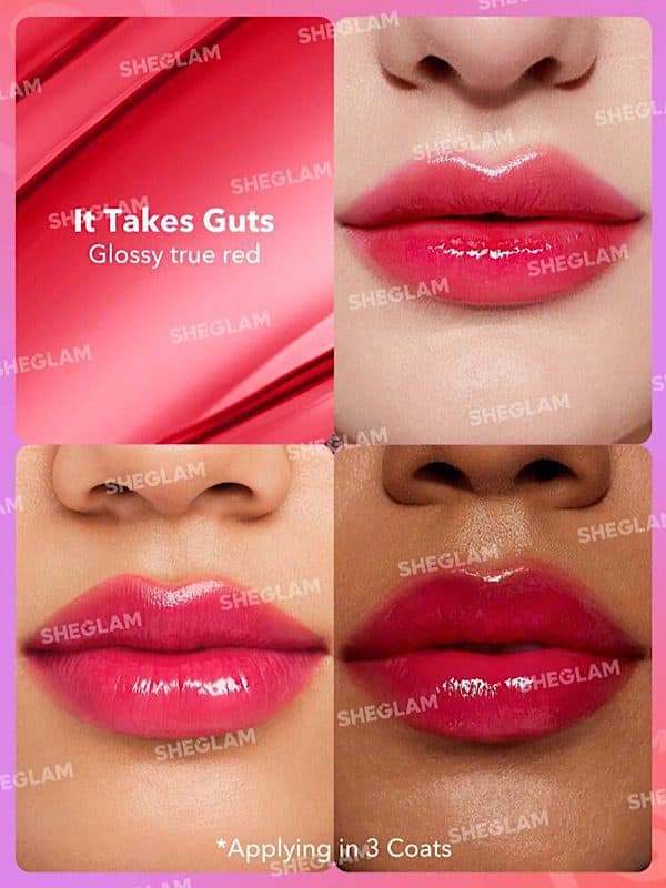 رژ لب براق MIRROR KISS رنگ IT TAKES GUTS شیگلم SHEGLAM — تصویر ۲