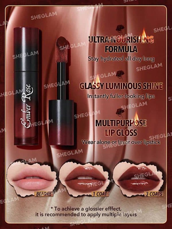 برق لب تقویت کننده EMBER ROSE IMMORTAL LOVE رنگ TREASUREشیگلم SHEGLAM — تصویر ۶