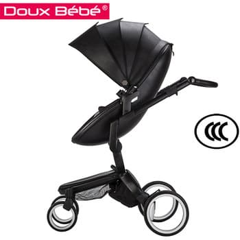 کالسکه کریر دوکس ب ب مدل فین فین رنگ مشکی با تشک دوبل مشکی و اداپتور نصب دوکس ب ب doux bebe finfin — تصویر ۲