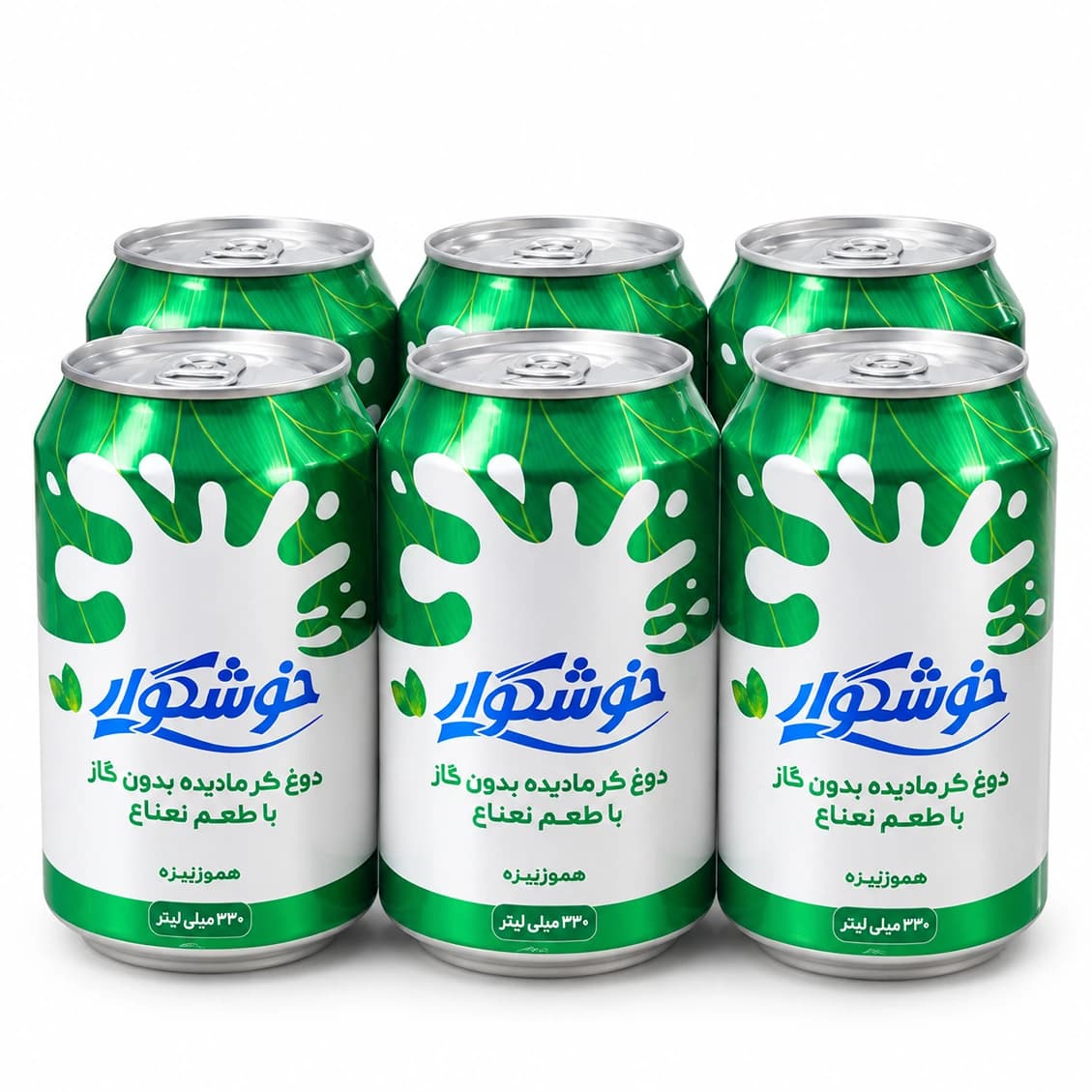دوغ قوطی بدون گاز خوشگوار با طعم نعنا – 330 میلی لیتر بسته 24 عددی — تصویر ۴