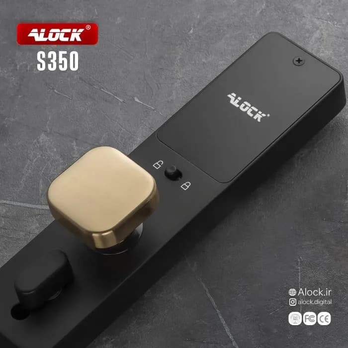دستگیره هوشمند ALOCK اثر انگشتی مدل S350 Gold — تصویر ۴