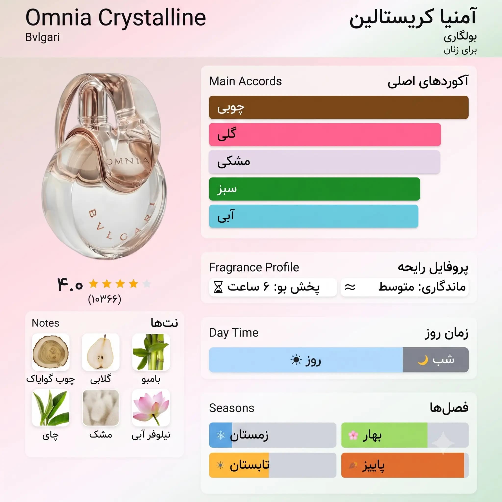 عطر ادکلن بولگاری اومنیا کریستالین ادو تویلت اصل | Bvlgari Omnia Crystalline — تصویر ۳