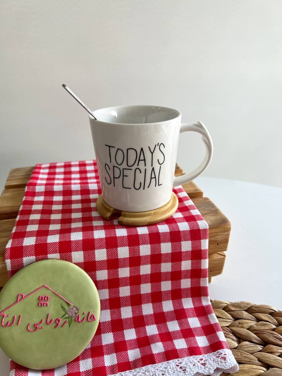 ماگ سرامیکی گودمورنینگ با درب بامبو — تصویر ۵