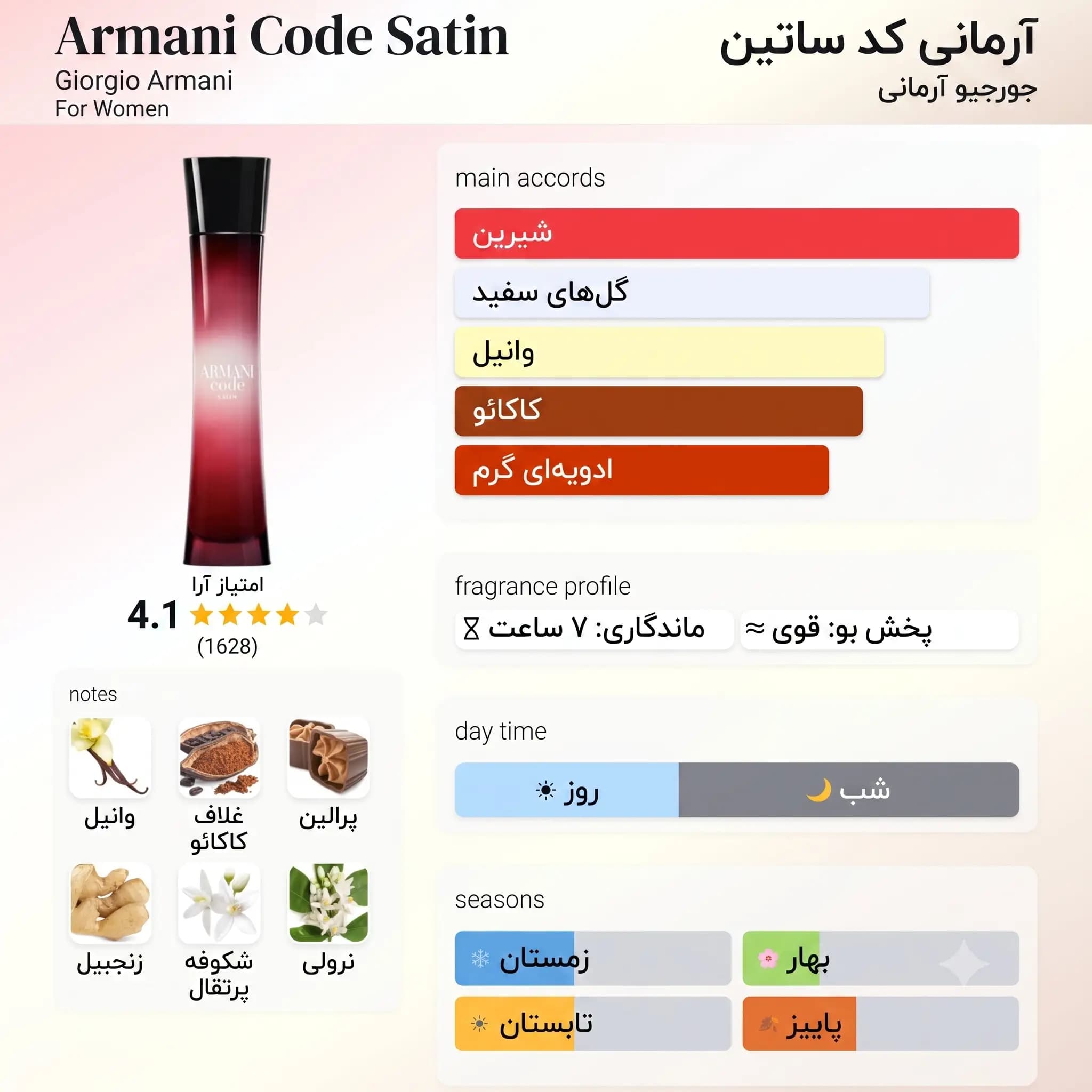 عطر ادکلن جورجیو آرمانی کد ساتین اصل | Giorgio Armani Armani Code Satin — تصویر ۳