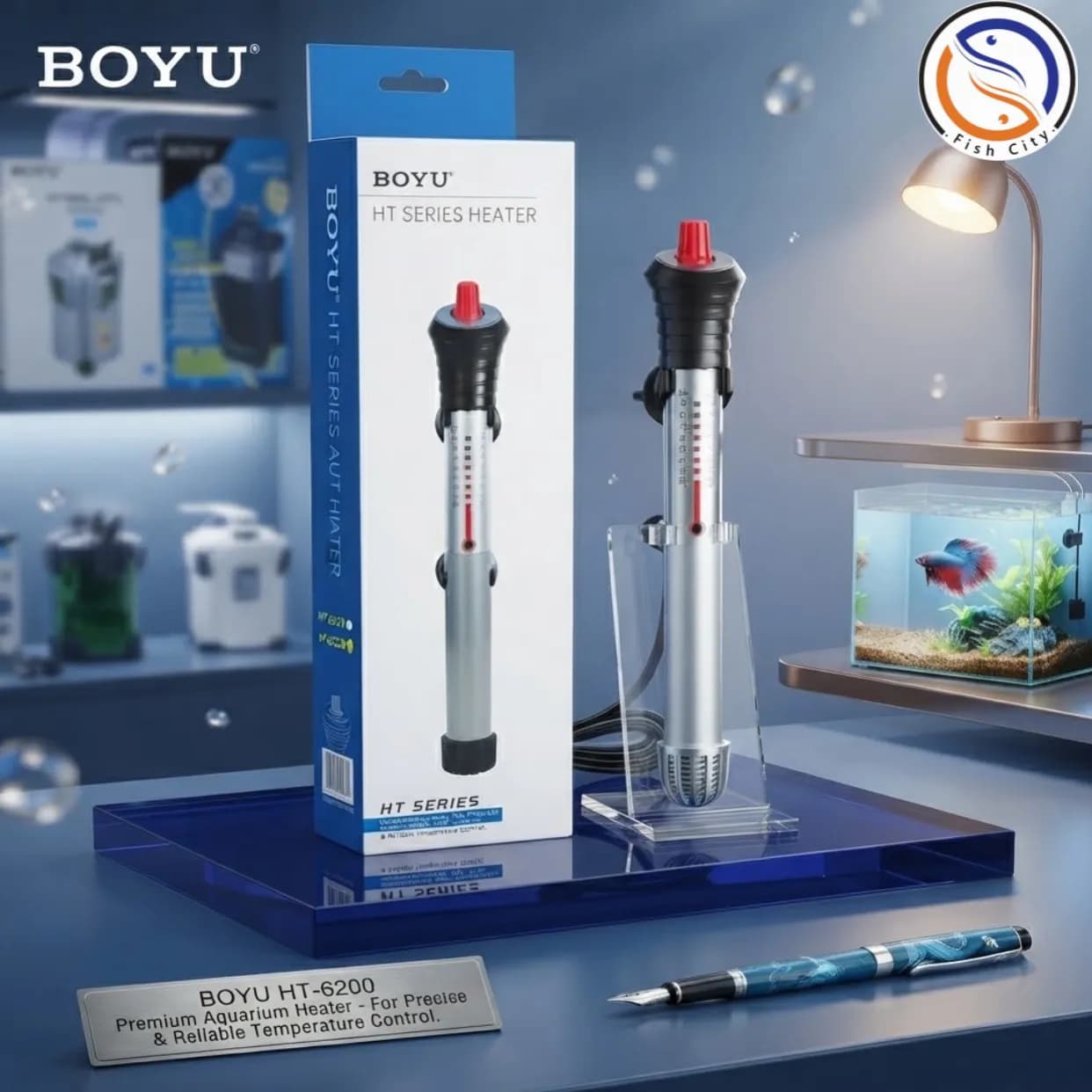 بخاری اکواریوم برند بویو مدل HT-6200 توان 200وات