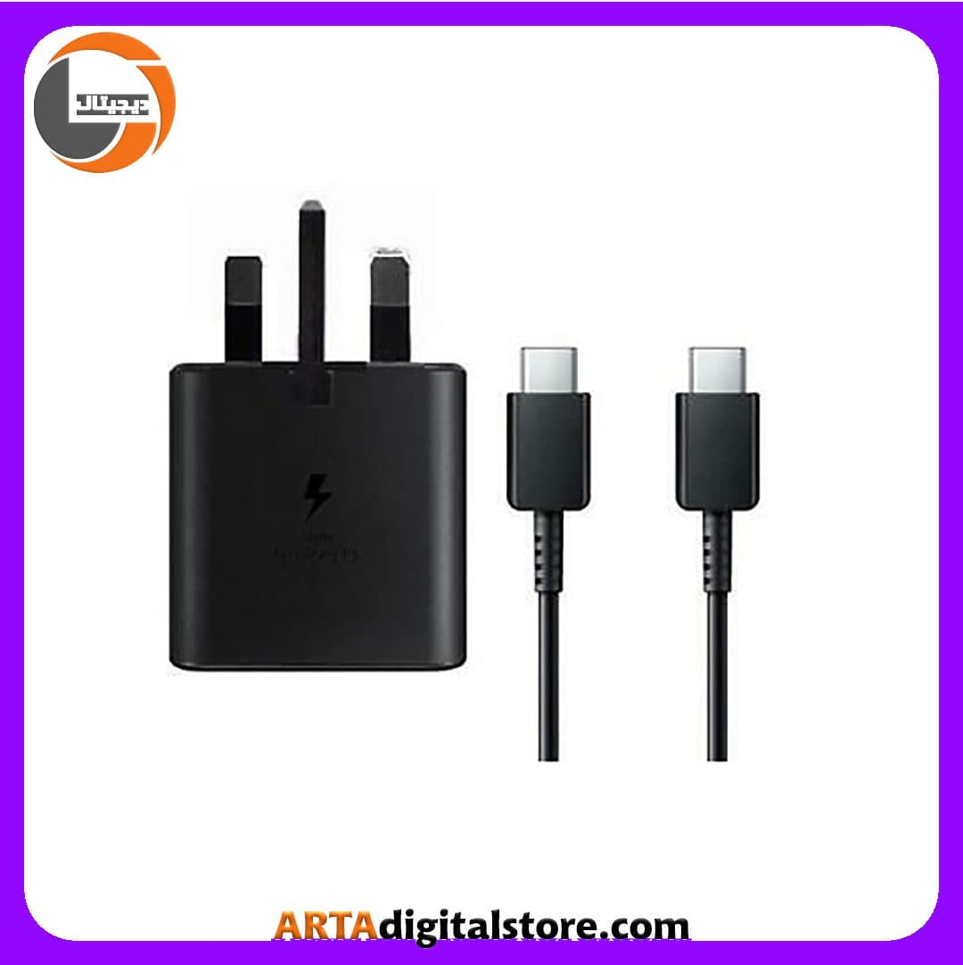 شارژر 45 وات سامسونگ به همراه کابل Adapter Samsung 3Pin 45W With Type- C Cable Black — تصویر ۲