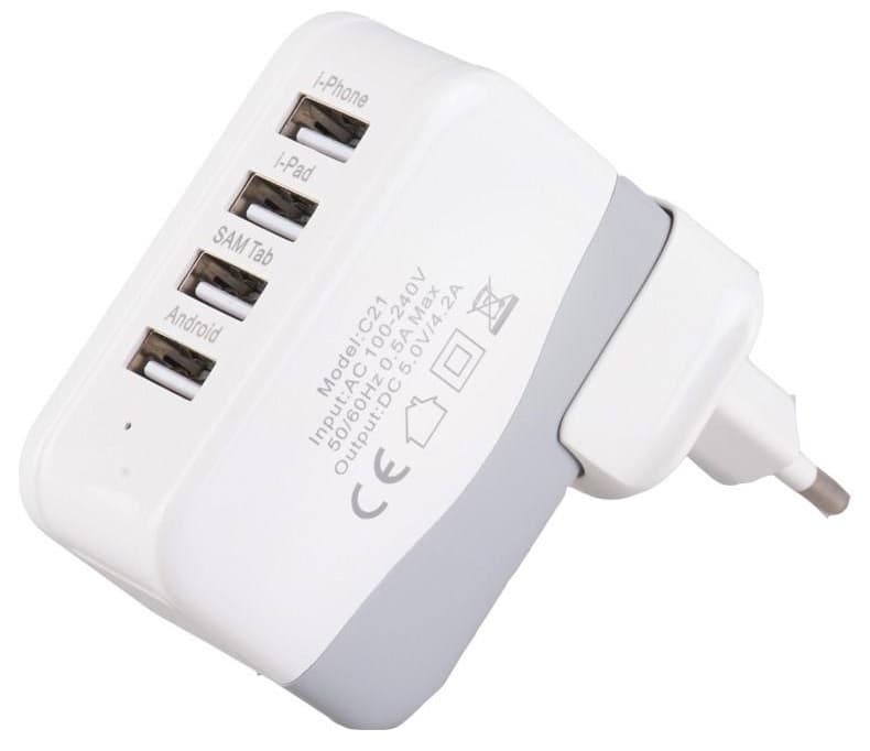 شارژر دیواری 4 پورت کانفلون مدل C21