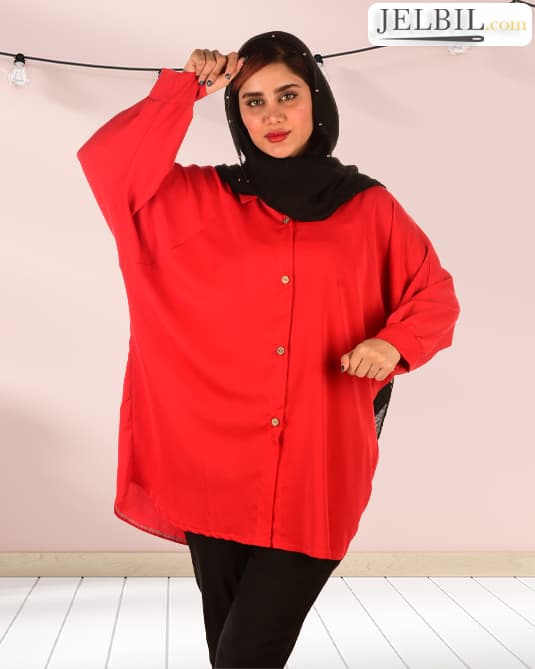 شومیز زنانه مدل فاطیما سایز 42تا50 کرپ کش کد 1015 — تصویر ۲