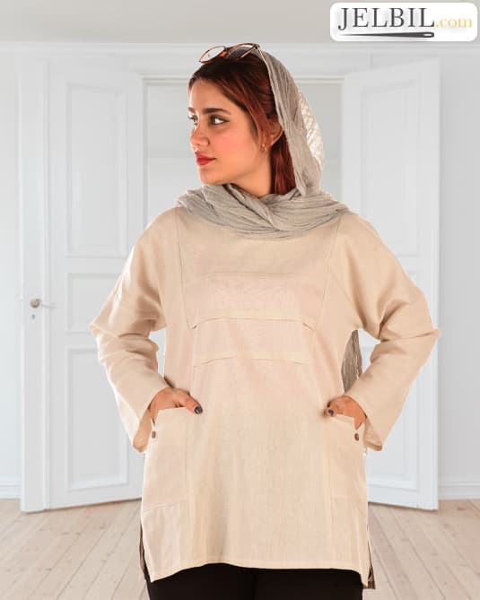 شومیز زنانه مدل لاله سایز 38تا44 لینن گرم بالا کد1006 — تصویر ۸