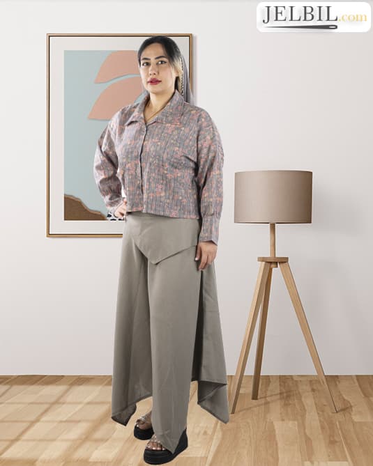 کراپ مدل آسنا پارچه ژاکارد ایتالیایی کد 1032