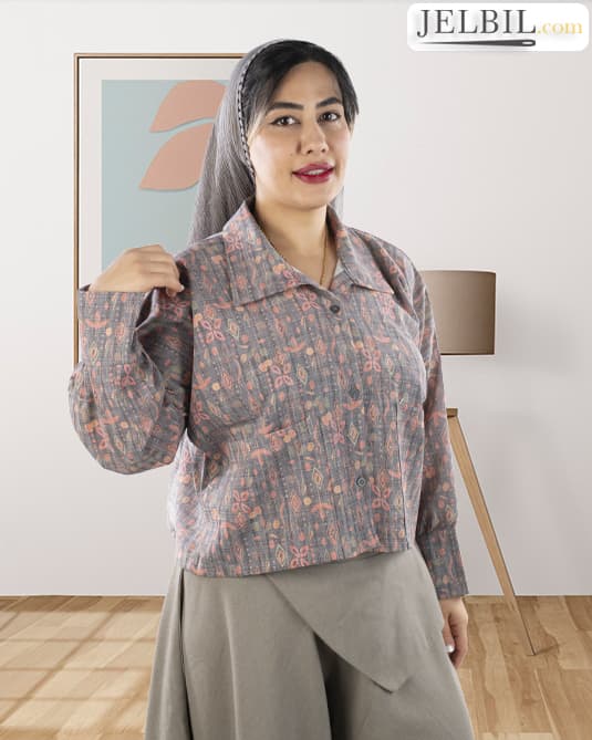 کراپ مدل آسنا پارچه ژاکارد ایتالیایی کد 1032 — تصویر ۲