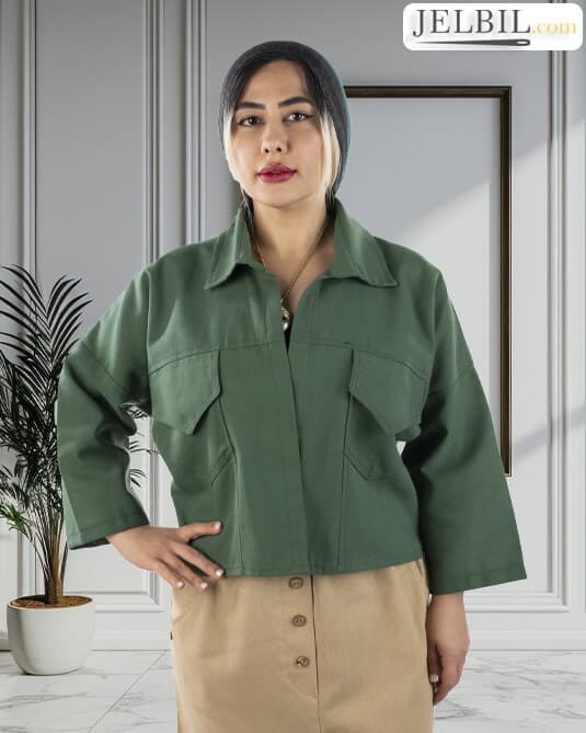 کت مدل همتا پارچه لینن نخ گرم بالا کد 1030