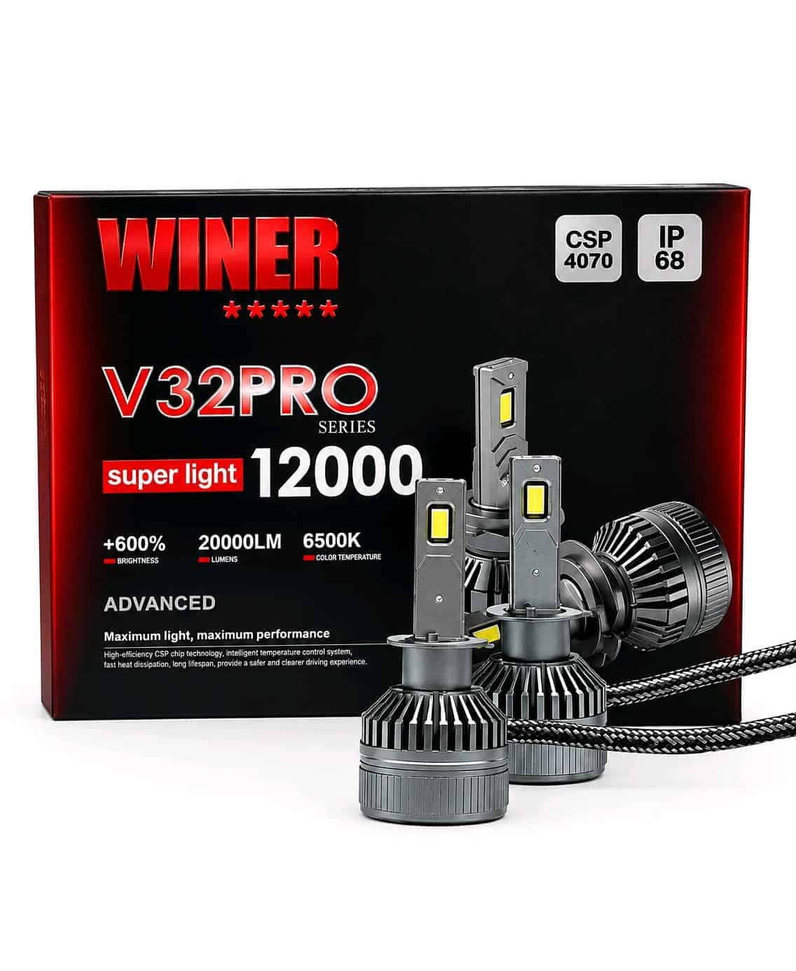 هدلایت تک رنگ winer پایه H1 مدل V32 pro — تصویر ۲